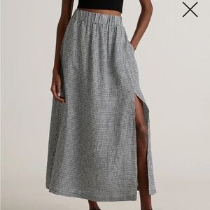 Quince European Linen Gingham Maxi Skirt XS